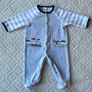 Little Me train onesie 3 months